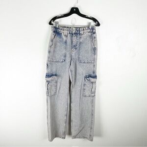 BDG Urban Outfitters Blue Cargo Pockets Distressed High Rise Skate Jeans 27